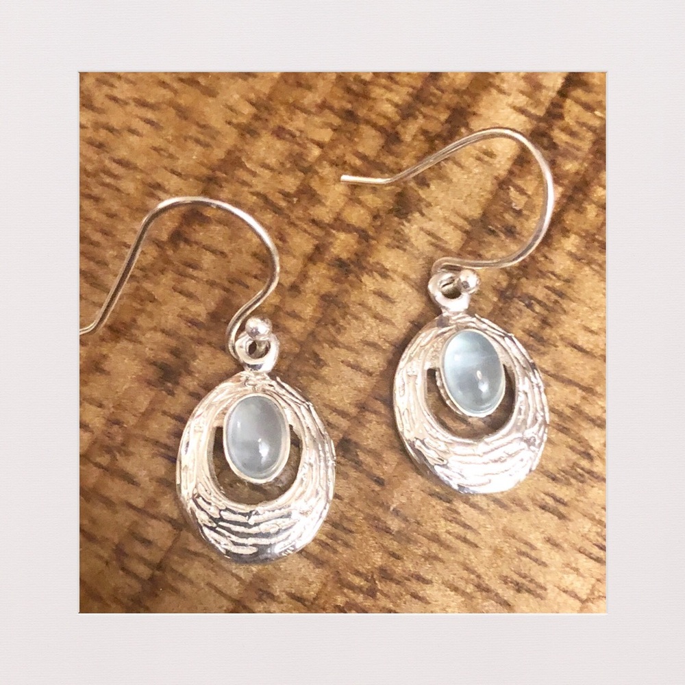 Chalcedony & Sterling Silver Drop Earrings